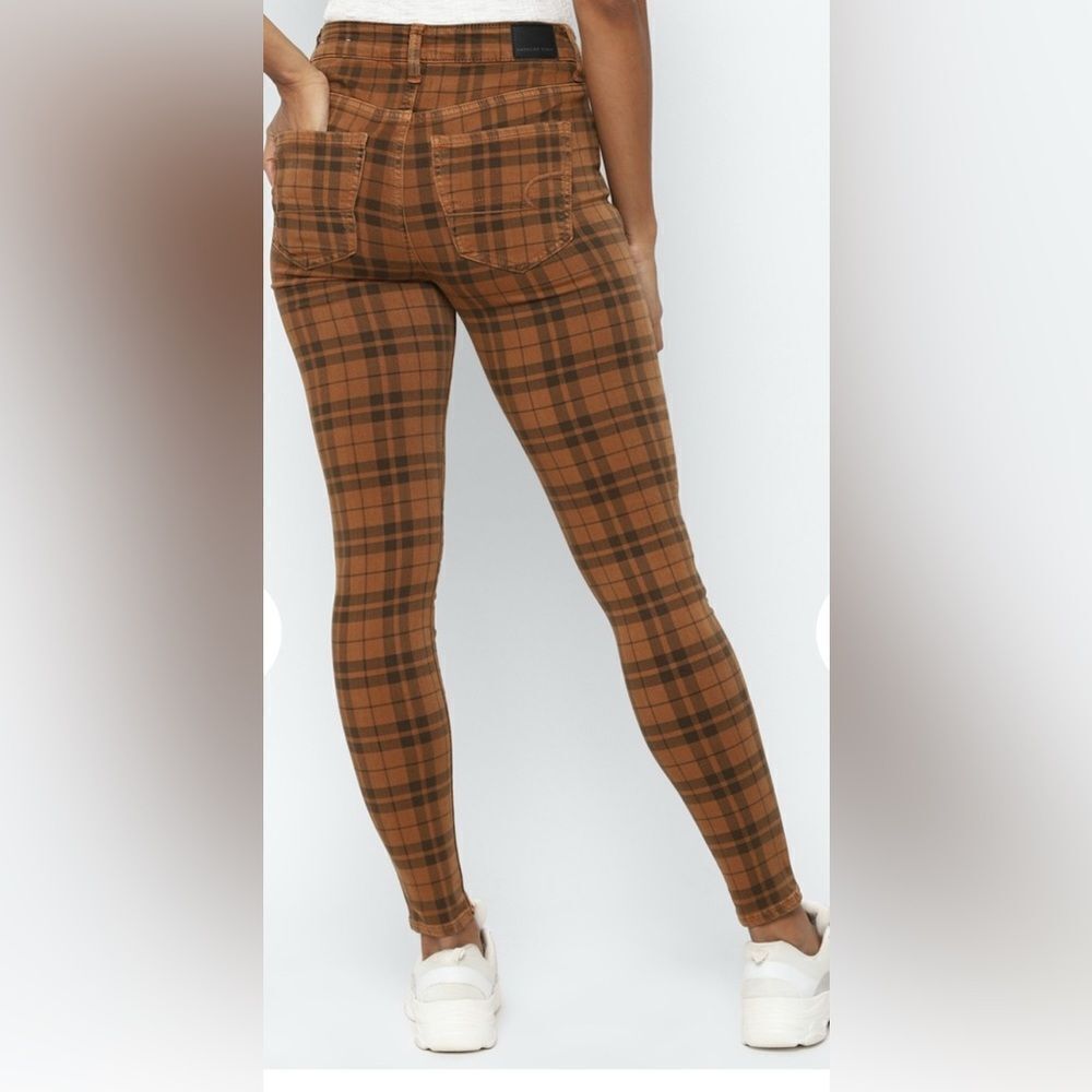 AMERICAN EAGLE Super Hi-Rise next level stretch plaid Jegging size 6